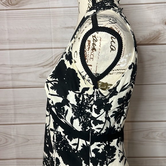 Ann Taylor Halter Dress - Black and White Floral Dress -4 -C2 - Picture 3 of 9